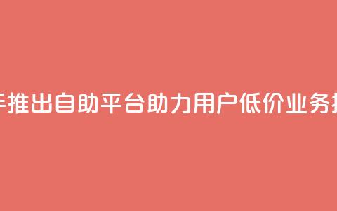 快手推出自助平台 助力用户低价业务操作  第1张 快手推出自助平台 助力用户低价业务操作  第1张