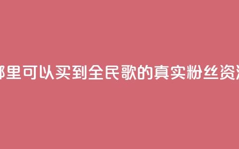 哪里可以买到全民K歌的真实粉丝资源 第1张 哪里可以买到全民K歌的真实粉丝资源 第1张