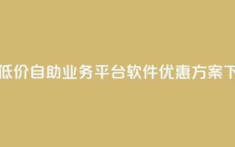 快手低价自助业务平台软件优惠方案  第1张