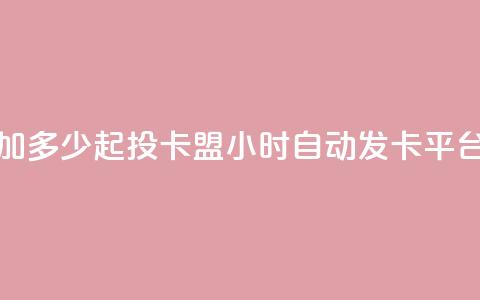 抖音抖加多少起投 - 卡盟24小时自动发卡平台  第1张 抖音抖加多少起投 - 卡盟24小时自动发卡平台  第1张