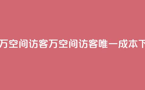 一元10万空间访客(10万空间访客唯一成本) 第1张 一元10万空间访客(10万空间访客唯一成本) 第1张