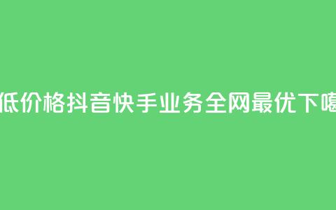 最低价格：抖音快手业务全网最优  第1张