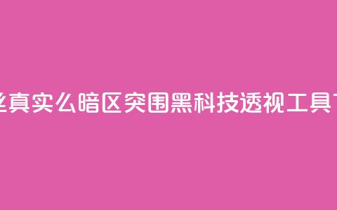 抖音丝真实么 - 暗区突围黑科技透视工具  第1张