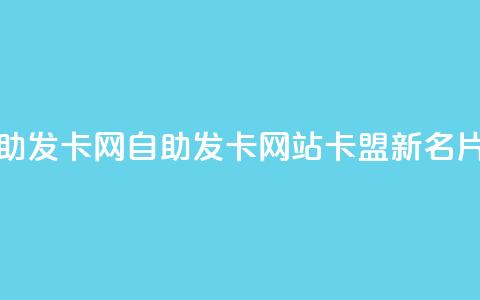 卡盟自助发卡网(自助发卡网站卡盟新名片)  第1张