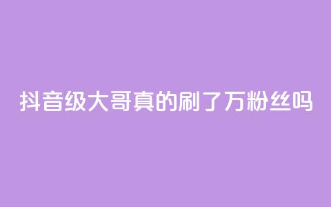 抖音60级大哥:真的刷了2000万粉丝吗?  第1张 抖音60级大哥:真的刷了2000万粉丝吗?  第1张