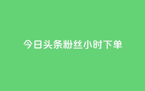 今日头条粉丝24小时下单 - 今日头条24小时粉丝快速下单攻略。  第1张