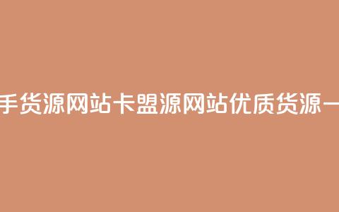 卡盟一手货源网站(卡盟源网站：优质货源一手直供)  第1张