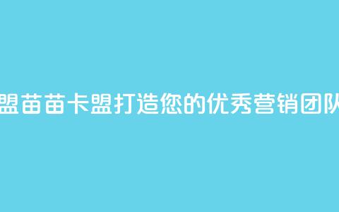 苗苗卡盟 - 苗苗卡盟-打造您的优秀营销团队！  第1张