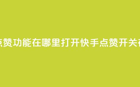 快手点赞功能在哪里打开(快手点赞开关在哪打?)  第1张 快手点赞功能在哪里打开(快手点赞开关在哪打?)  第1张