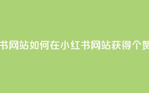 一元一百个赞小红书网站 - 如何在小红书网站获得100个赞的一元秘诀~  第1张