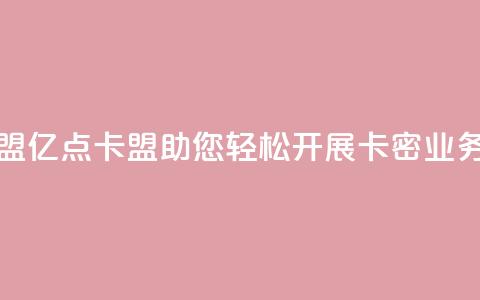 亿点卡盟 - 亿点卡盟——助您轻松开展卡密业务!  第1张