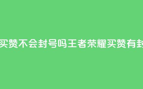 王者荣耀买赞不会封号吗(王者荣耀买赞有封号风险吗?)  第1张 王者荣耀买赞不会封号吗(王者荣耀买赞有封号风险吗?)  第1张