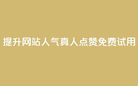 提升网站人气，ks真人点赞免费试用 - 免费试用ks点赞提升网站人气  第1张