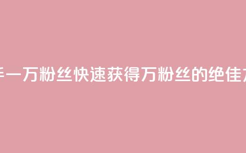 快手一万粉丝(快速获得1万粉丝的绝佳方法)  第1张