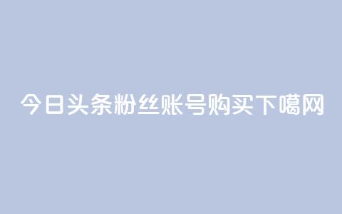 今日头条粉丝账号购买  第1张 今日头条粉丝账号购买  第1张