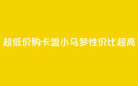 超低价购卡盟小马梦，性价比超高  第1张