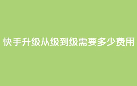 快手升级从1级到45级需要多少费用 第1张 快手升级从1级到45级需要多少费用 第1张