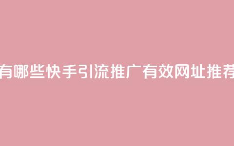 快手推广引流网址有哪些 - 快手引流推广有效网址推荐及使用攻略~ 第1张 快手推广引流网址有哪些 - 快手引流推广有效网址推荐及使用攻略~ 第1张