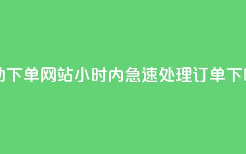 自助下单网站24小时内急速处理订单 第1张 自助下单网站24小时内急速处理订单 第1张