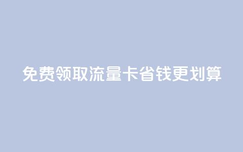 免费领取流量卡，省钱更划算  第1张