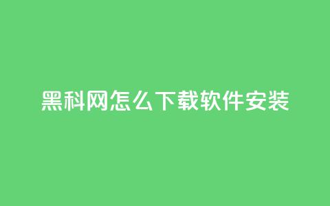 黑科网怎么下载软件安装 - 如何在黑科网下载并安装软件~  第1张