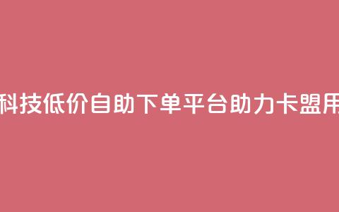 卡盟低价自助下单科技 - 低价自助下单平台助力卡盟用户轻松购买!  第1张 卡盟低价自助下单科技 - 低价自助下单平台助力卡盟用户轻松购买!  第1张