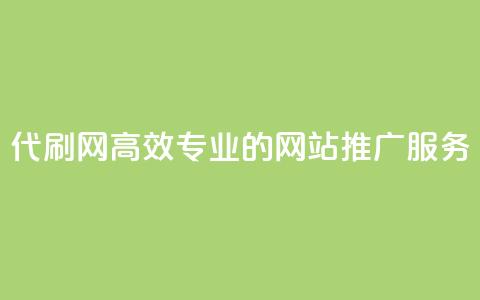 代刷网：高效专业的网站推广服务  第1张