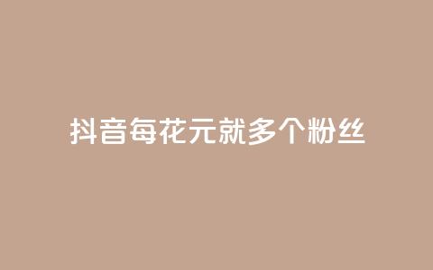 抖音每花1元，就多1个粉丝  第1张