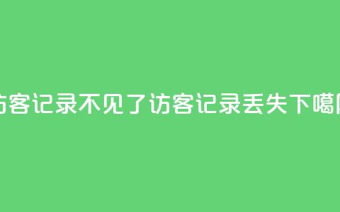 qq访客记录不见了(QQ访客记录丢失) 第1张 qq访客记录不见了(QQ访客记录丢失) 第1张