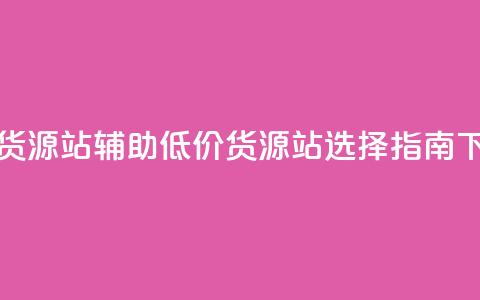 低价货源站辅助(低价货源站选择指南)  第1张