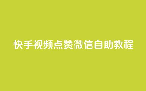 快手视频点赞微信自助教程 第1张 快手视频点赞微信自助教程 第1张