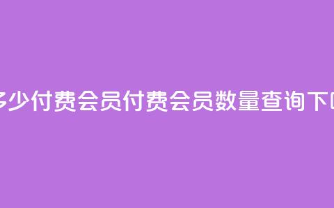 qq有多少付费会员(qq付费会员数量查询) 第1张 qq有多少付费会员(qq付费会员数量查询) 第1张