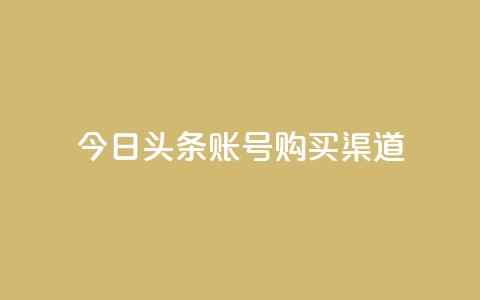 今日头条账号购买渠道 - 今日头条账号购买：了解账号购买渠道及相关信息!  第1张
