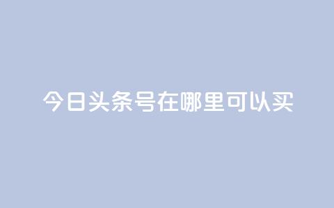 今日头条号在哪里可以买 - 如何购买今日头条号？-SEO编辑建议~  第1张