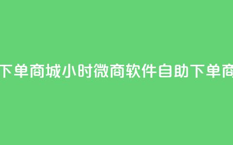 24小时微商软件自助下单商城(24小时微商软件自助下单商城优势解析) 第1张 24小时微商软件自助下单商城(24小时微商软件自助下单商城优势解析) 第1张