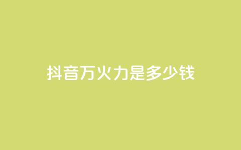 抖音4万火力是多少钱 - 抖音4万火力价格揭密：惊人的性价比等你来揭开！~  第1张