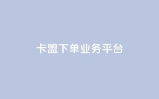 卡盟下单业务平台 - ks业务下单平台