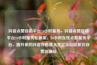 抖音点赞自助平台24小时服务,抖音点赞自助平台24小时服务在哪里,24小时在线点赞服务平台,提升你的抖音作品曝光率亿乐社区低价自营货源站