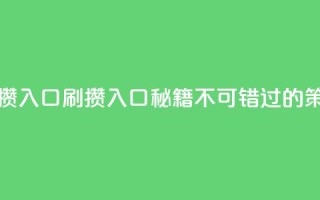 刷攒入口(刷攒入口秘籍：不可错过的SEO策略)