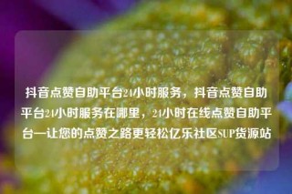 抖音点赞自助平台24小时服务,抖音点赞自助平台24小时服务在哪里,24小时在线点赞自助平台—让您的点赞之路更轻松亿乐社区SUP货源站