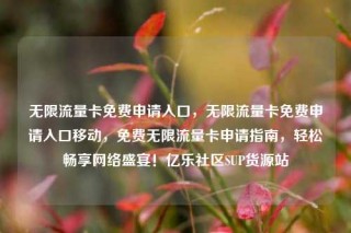 无限流量卡免费申请入口,无限流量卡免费申请入口移动,免费无限流量卡申请指南,轻松畅享网络盛宴!亿乐社区SUP货源站