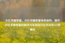 小红书播放量,小红书播放量有收益吗,提升小红书播放量的秘诀与实战技巧亿乐社区SUP货源站