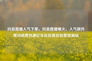 抖音直播人气下单,抖音直播爆火,人气飙升带动消费热潮亿乐社区低价自营货源站