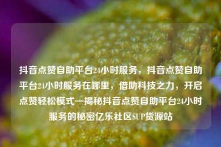 抖音点赞自助平台24小时服务,抖音点赞自助平台24小时服务在哪里,借助科技之力,开启点赞轻松模式—揭秘抖音点赞自助平台24小时服务的秘密亿乐社区SUP货源站