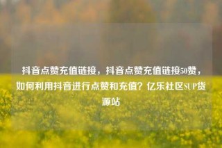 抖音点赞充值链接,抖音点赞充值链接50赞,如何利用抖音进行点赞和充值?亿乐社区SUP货源站