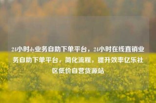 24小时dy业务自助下单平台,24小时在线直销业务自助下单平台,简化流程,提升效率亿乐社区低价自营货源站
