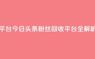 今日头条粉丝回收平台 - 今日头条粉丝回收平台全解析与使用指南！