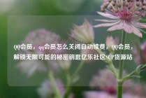QQ会员,qq会员怎么关闭自动续费,QQ会员,解锁无限可能的秘密钥匙亿乐社区SUP货源站