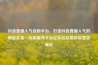 抖音直播人气自助平台，打造抖音直播人气的秘密武器—自助服务平台亿乐社区低价自营货源站