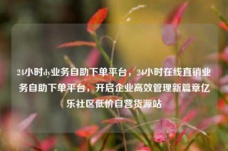 24小时dy业务自助下单平台，24小时在线直销业务自助下单平台，开启企业高效管理新篇章亿乐社区低价自营货源站